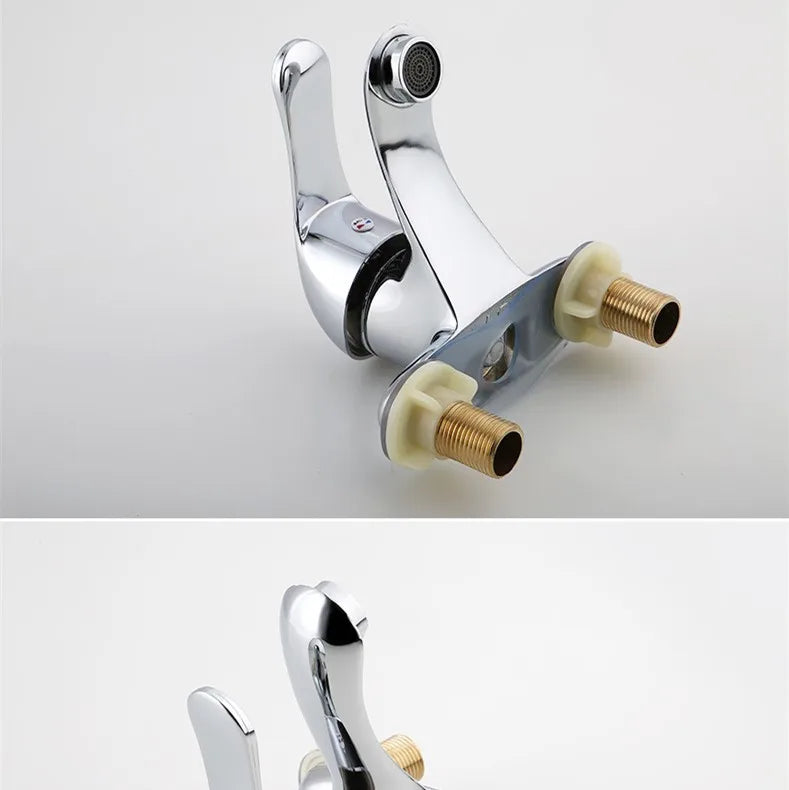 Factory Supplied Zinc-alloy Double Hole Sinks Basin Bathroom Faucet