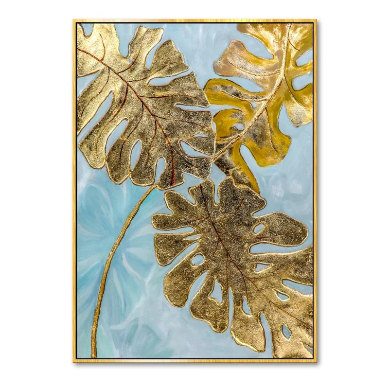 Wholesale Customized Nordic Style Framed Tropical Plant Modern Wall Art Canvas Chinese Painting Home Decoration Hot Sale