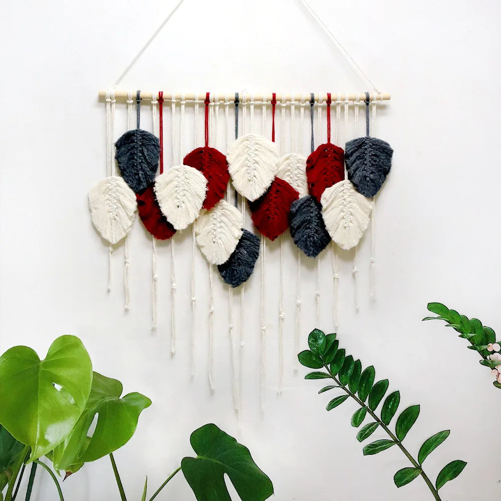 Wholesale Cotton Leaf Macrame Décor Art Wall Hanging Designs Tapestries Home Decoration Tapestry Wall Decor for Home Living Room