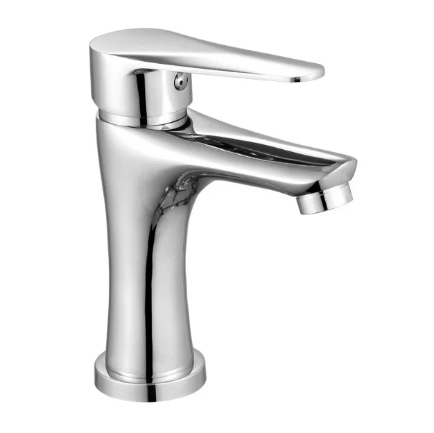 Brass Single Lever Deck Mounted Bathroom Basin Faucet Hot Cold Mixer Basin Tap