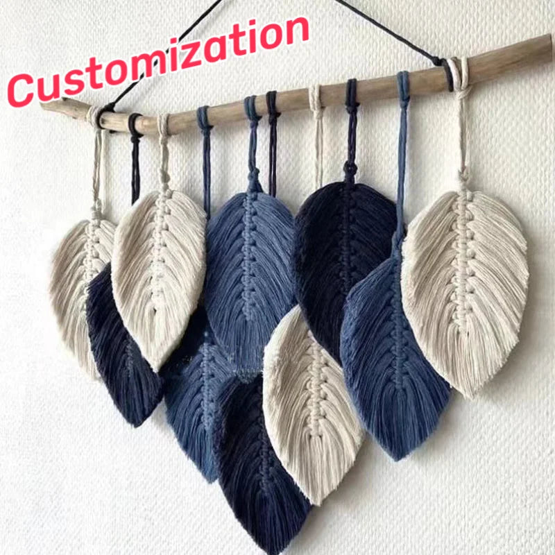 Leaf Boho Leaves Macrame Home Décor Decorative Hanging Wall Art Wall Decorations Tapestries Wall Decor for Home Luxury Living Room
