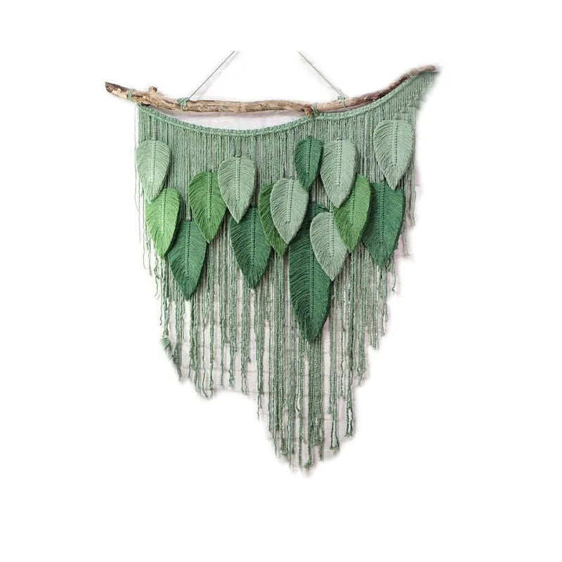 Leaf Handmade Wool Yarn DIY Macrame Home Décor Decorative Hanging Wall Art Wall Decor for Home Wall Living Room