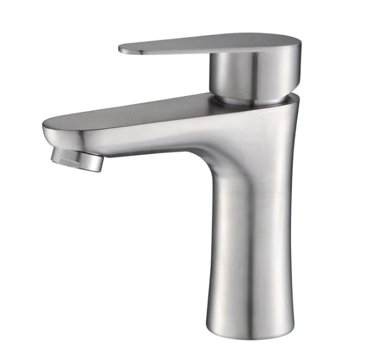 Hot Selling Stainless Steel 304 Single Handle Taps One Hole Hot and Cold Mixer Sink Faucet Bathroom Taps