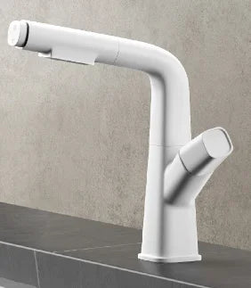 Gun Gray Adjustable Rotary Pull Out Basin Single Hole Faucet Pure Brass Matte Black Toilet Bathroom Vanity Top Mixer
