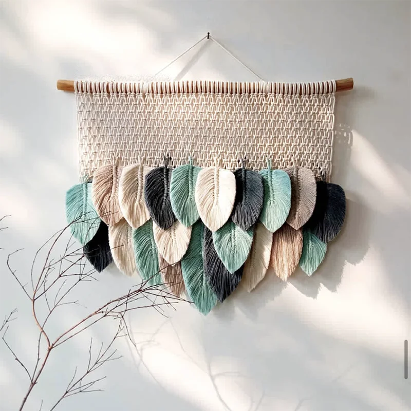 High Quality Leaf Macrame Décor Decorative Hanging Wall Art Wall Decorations Tapestries Wall Decor for Home Luxury Living Room