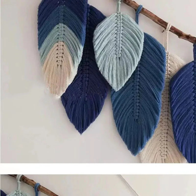 Leaf Boho Leaves Macrame Home Décor Decorative Hanging Wall Art Wall Decorations Tapestries Wall Decor for Home Luxury Living Room