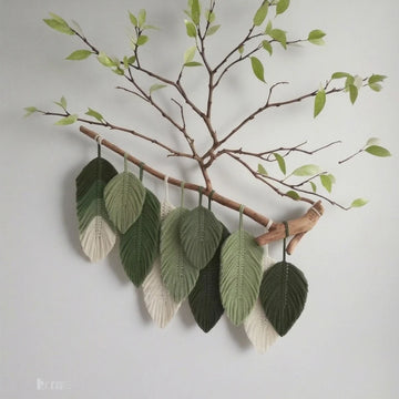 Leaf Bohemian Handmade Woven Macrame Home Décor Decorative Hanging Wall Art Tapestries Wall Decor for Home Wall Living Room