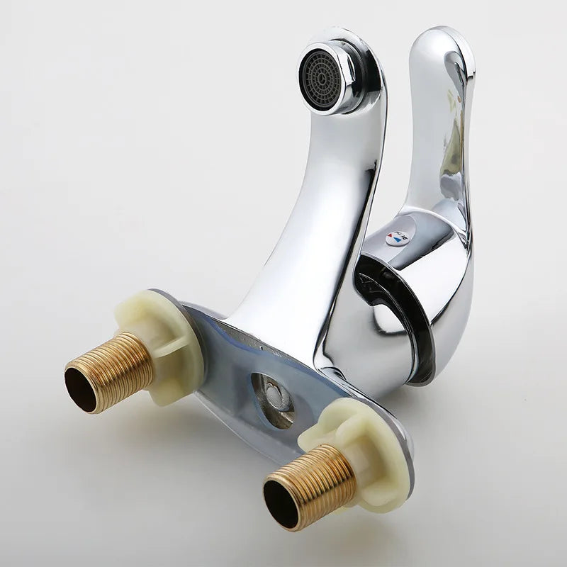 Factory Supplied Zinc-alloy Double Hole Sinks Basin Bathroom Faucet