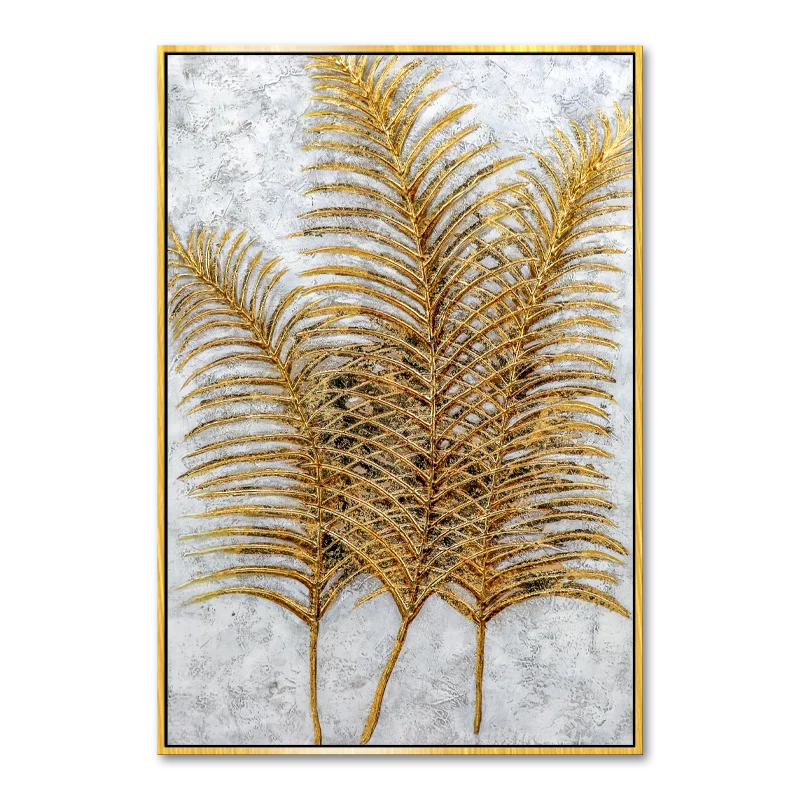 Wholesale Customized Nordic Style Framed Tropical Plant Modern Wall Art Canvas Chinese Painting Home Decoration Hot Sale