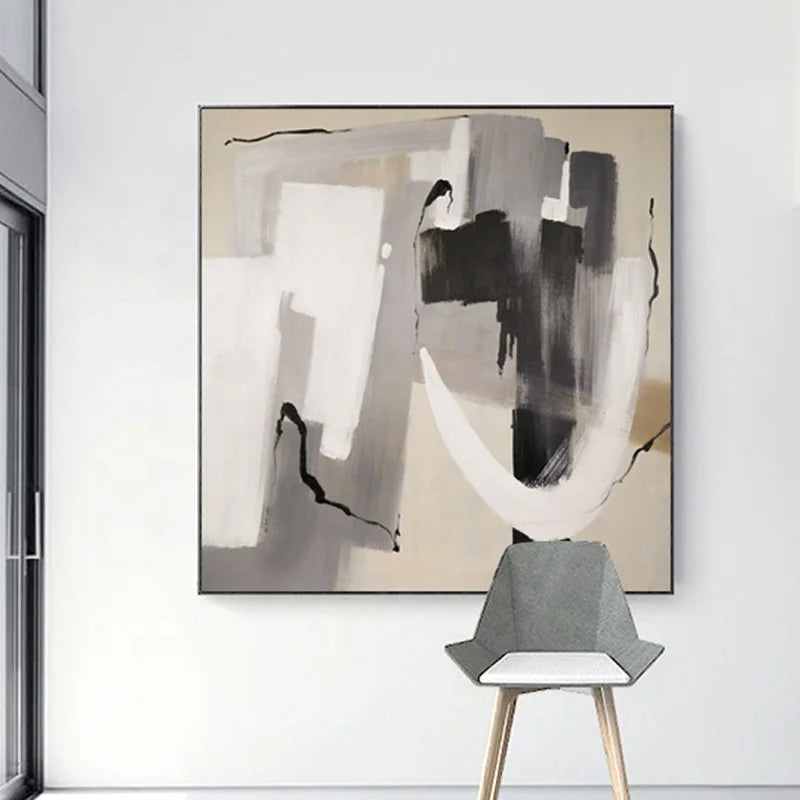 Handmade Canvas Oil Painting for Room Decoration Abstract Stretched Oil Painting for Wall Decor