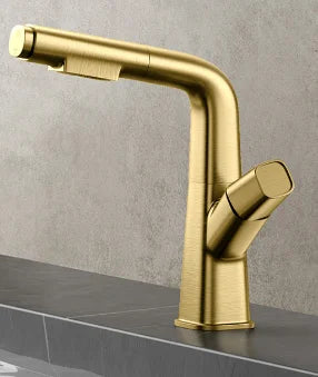 Gun Gray Adjustable Rotary Pull Out Basin Single Hole Faucet Pure Brass Matte Black Toilet Bathroom Vanity Top Mixer