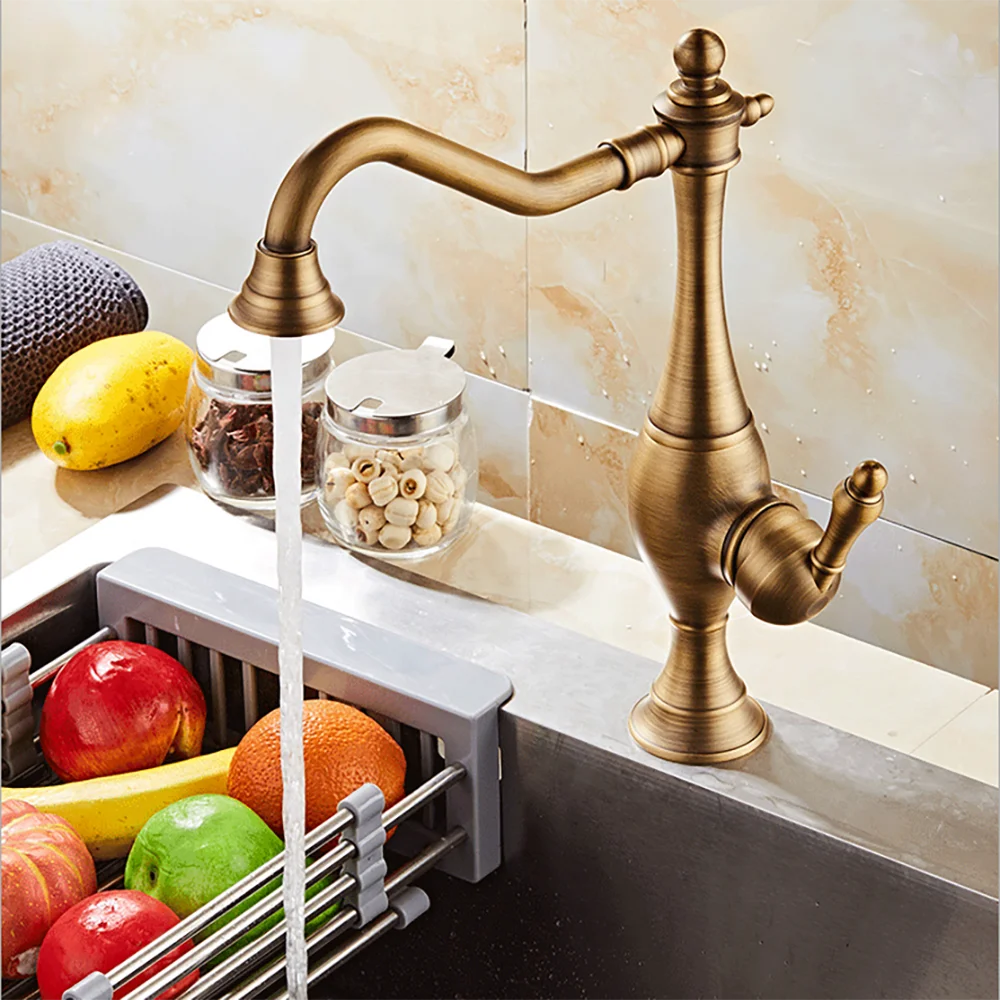 Factory Direct Supply Cheap Brass Antique Kitchen Swan Neck Taps Faucet