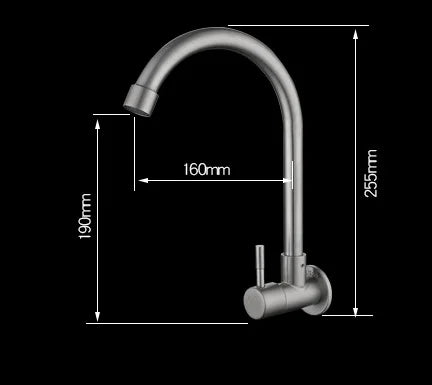 Sanitary Ware Stainless Steel in Wall Kitchen Sink Cold Water Faucet Vegetable Basin Tap