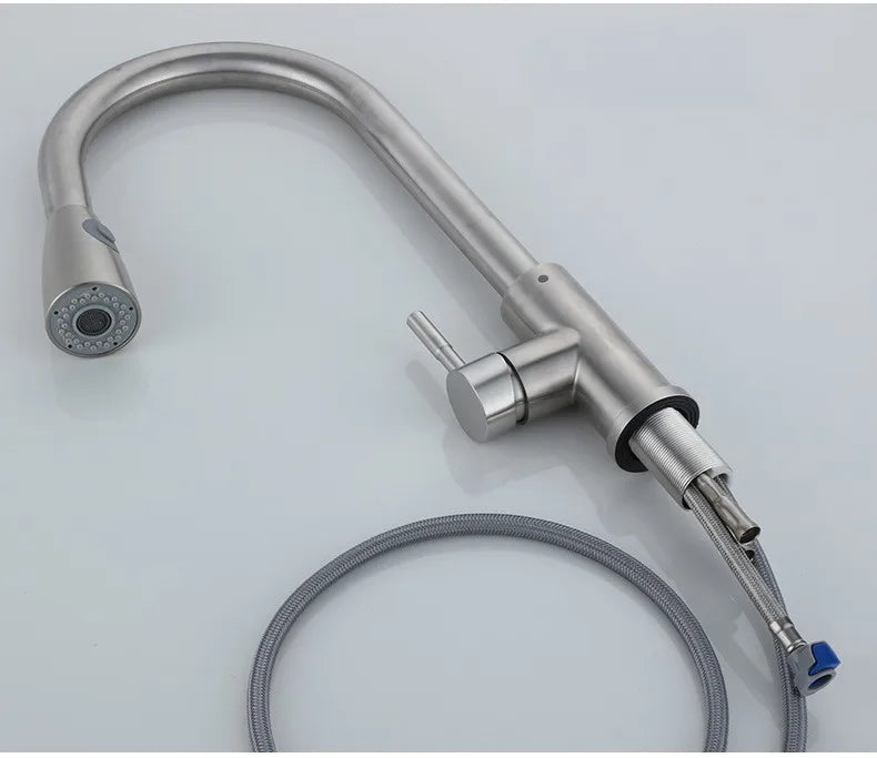 Hot Sales Single Handle Pull Out Kitchen Sink Stainless Steel Faucet