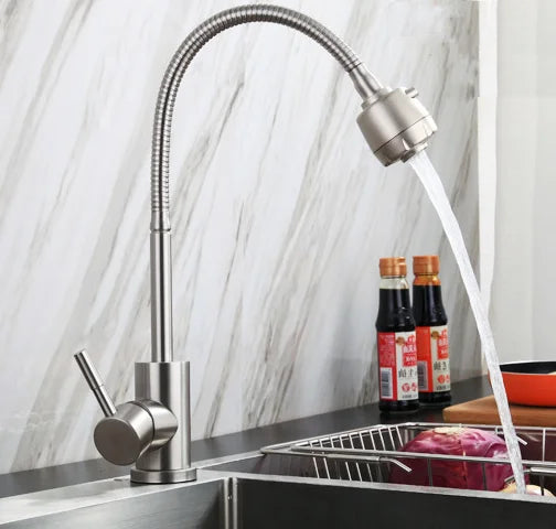 Kitchen Faucet with Big Spot  Cold Water Sink Faucet Household  Rotatable Vertical Faucet