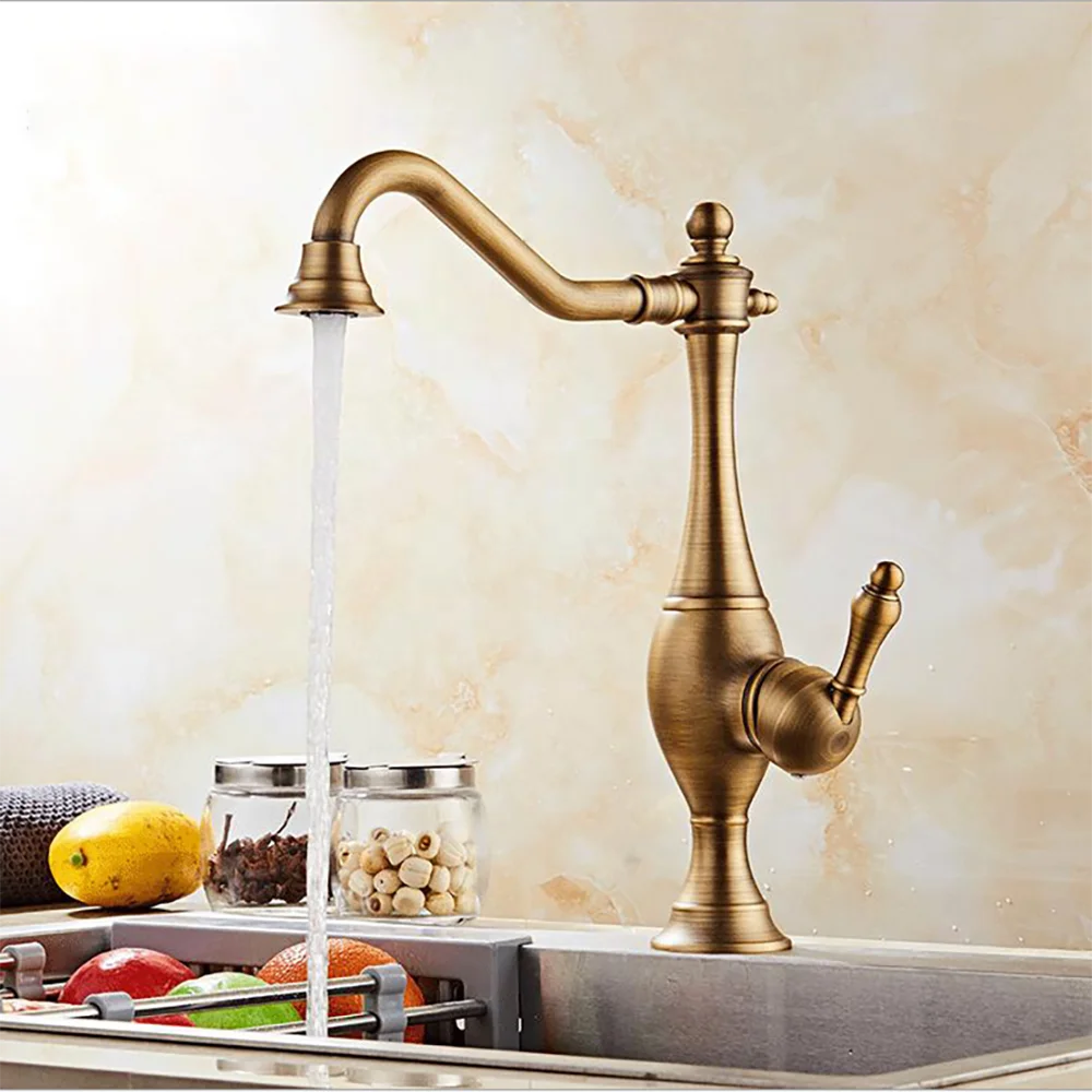 Factory Direct Supply Cheap Brass Antique Kitchen Swan Neck Taps Faucet