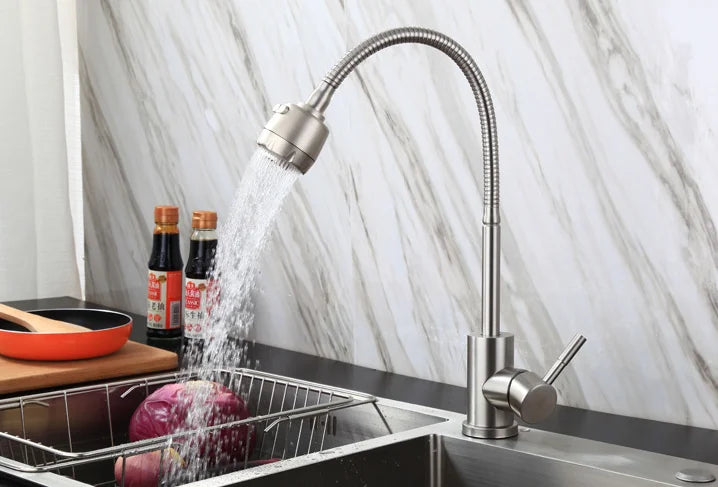 Kitchen Faucet with Big Spot  Cold Water Sink Faucet Household  Rotatable Vertical Faucet