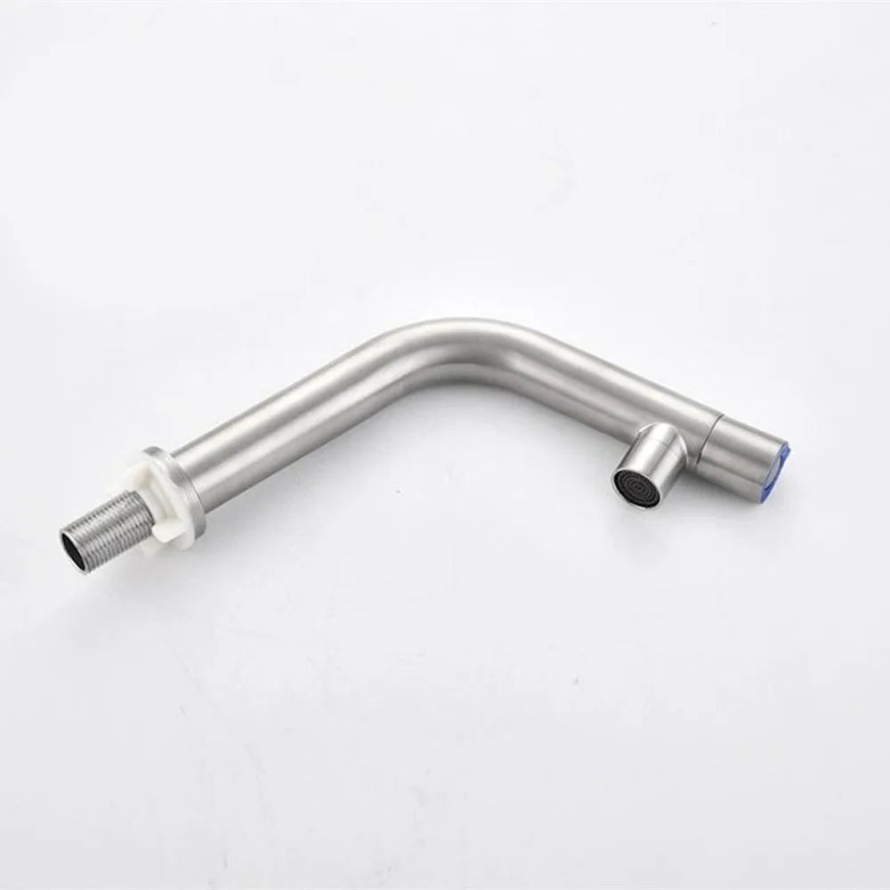 Cheap 304 Single Cold Water Wash Stainless Steel Basin Faucet Single Hole