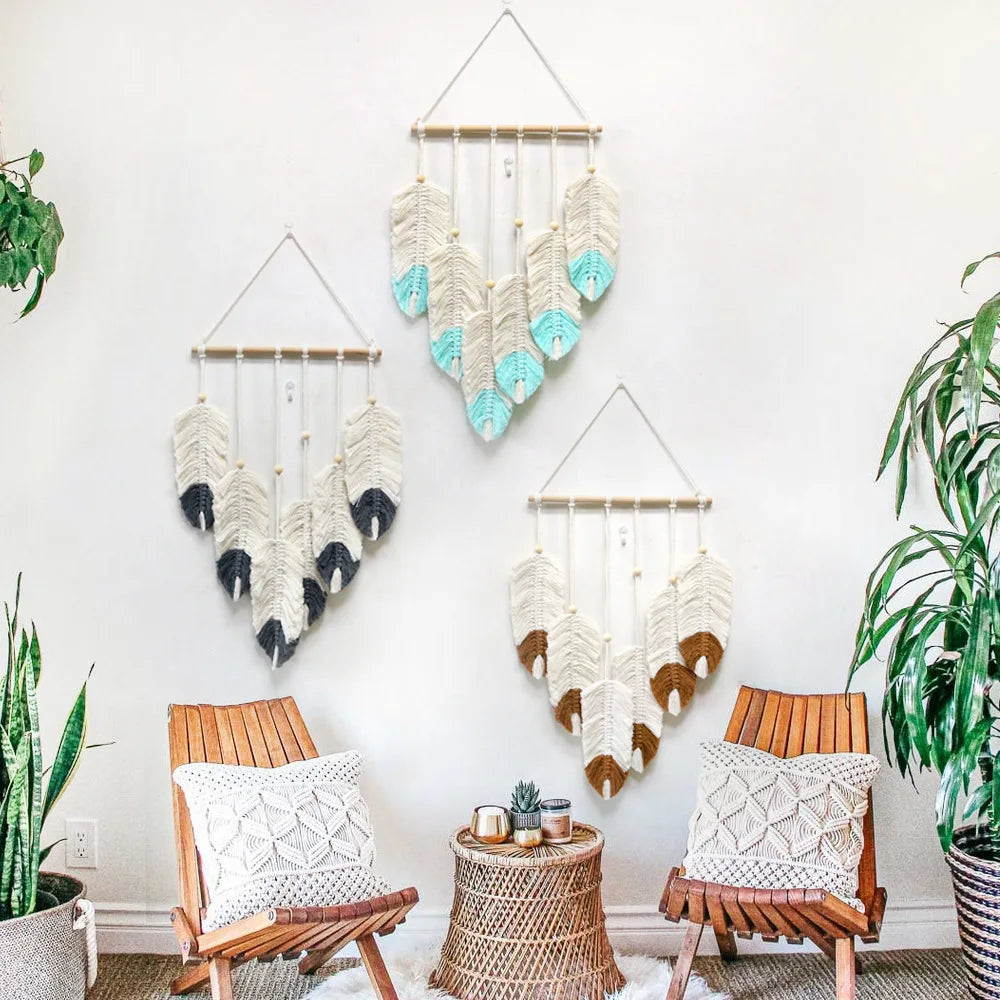 High Quality DIY Leaf Macrame Home Décor Decorative Hanging Wall Art Wall Decorations Wall Decor for Home Luxury Living Room