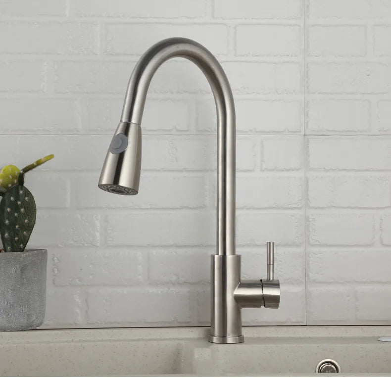Hot Sales Single Handle Pull Out Kitchen Sink Stainless Steel Faucet