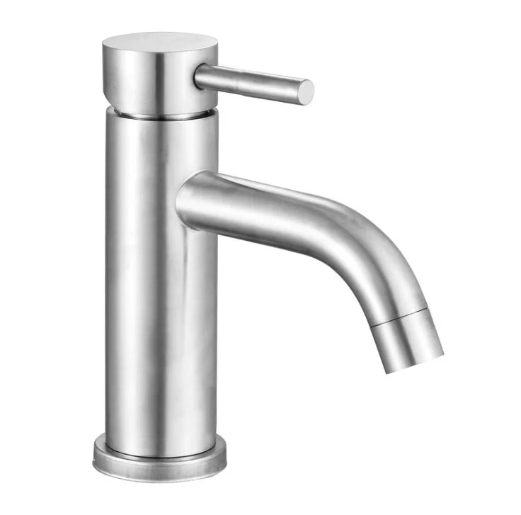 Hot Selling Stainless Steel 304 Single Handle Taps One Hole Hot and Cold Mixer Sink Faucet Bathroom Taps
