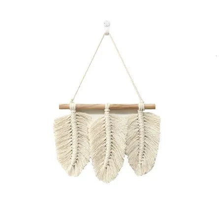 Handwoven Leaf Tassels Macrame Decorative Hanging Wall Art Wall Decorations Tapestries Wall Decor for Home Luxury Living Room
