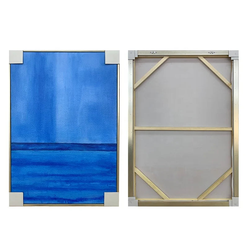 3d Colour 2 Piece Decoration Big Room Minimalist Home Decor  Fabric Canvas Frame Silk Handmade Oil Painting