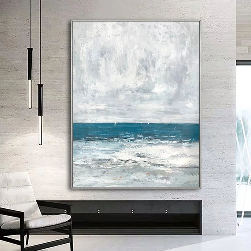 Hand Painted Modern Wall Decoration Seascape Paintings Landscape Painting Art on Canvas Other Wall Art for Living Room