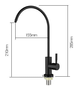 Factory Sale 304 Stainless Steel Kitchen Black Faucet for Water Purifier