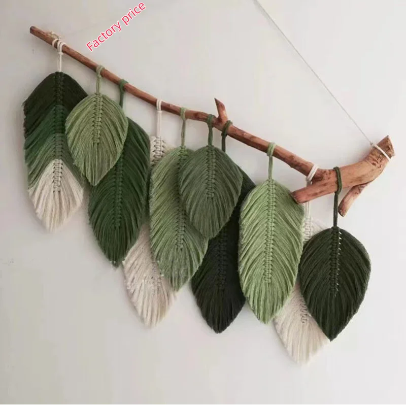 Leaf Boho Leaves Macrame Home Décor Decorative Hanging Wall Art Wall Decorations Tapestries Wall Decor for Home Luxury Living Room