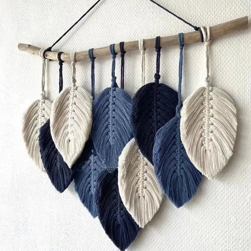 Leaf Boho Leaves Macrame Home Décor Decorative Hanging Wall Art Wall Decorations Tapestries Wall Decor for Home Luxury Living Room