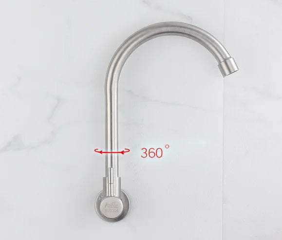 Sanitary Ware Stainless Steel in Wall Kitchen Sink Cold Water Faucet Vegetable Basin Tap
