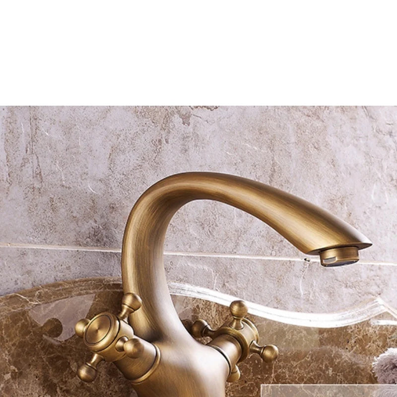 Antique Bathtub Washbasin Faucet Double Hot and Cold Copper Faucet