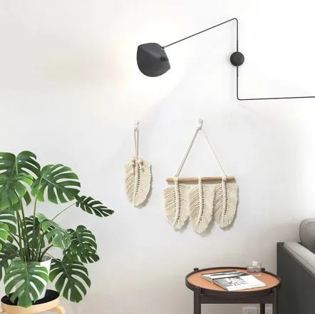 Handwoven Leaf Tassels Macrame Decorative Hanging Wall Art Wall Decorations Tapestries Wall Decor for Home Luxury Living Room