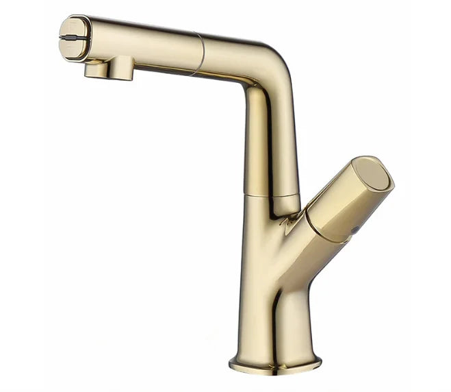 Manufacturer Pull Out Faucet Parts Good Polishing Chrome Finished Single Handle Brass Wash Bathroom Faucet