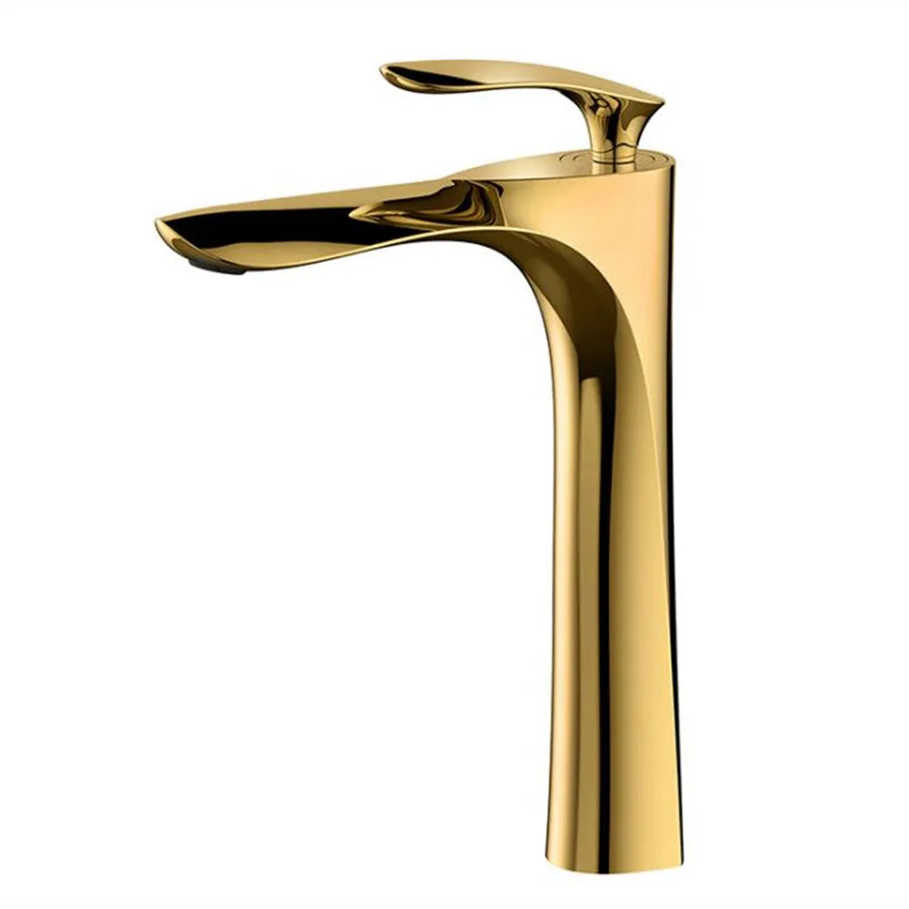 Hot and Cold Faucet in the Bathroom Basin