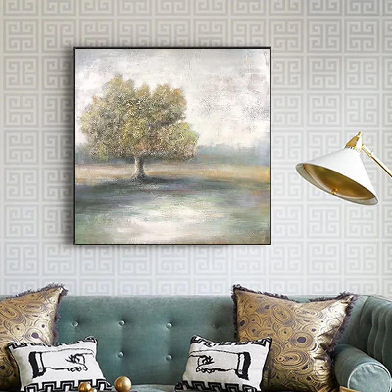 Modern Chinese Style Pure Handpainted Wall Landscape Oil Painting Interior Painting Acrylic Wall Art