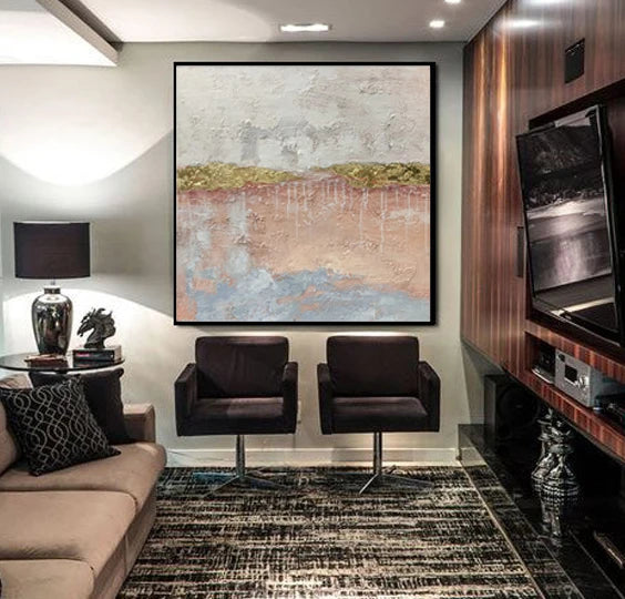 Handpainted Extra Large Wall Art Decor Modern Art Acrylic Gold Foil Abstract Oil Painting on Canvas