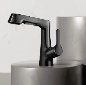 Gold Adjustable Pull-down Basin Mixer Brass Hot and Cold Bathroom Sink Faucet