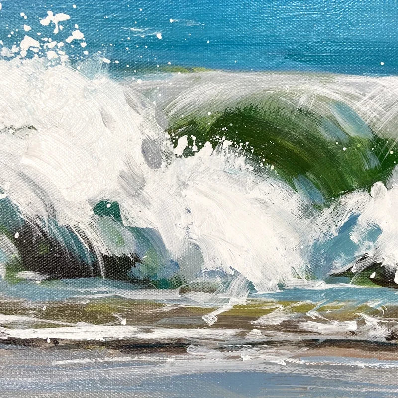 Hand-painted Modern Sea Shore Abstract Oil Painting Canvas Wall Art Study Decoration