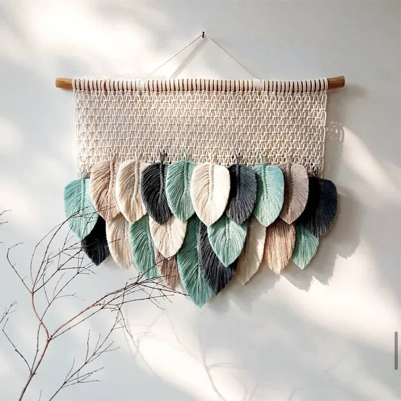 High Quality Leaf Macrame Décor Decorative Hanging Wall Art Wall Decorations Tapestries Wall Decor for Home Luxury Living Room