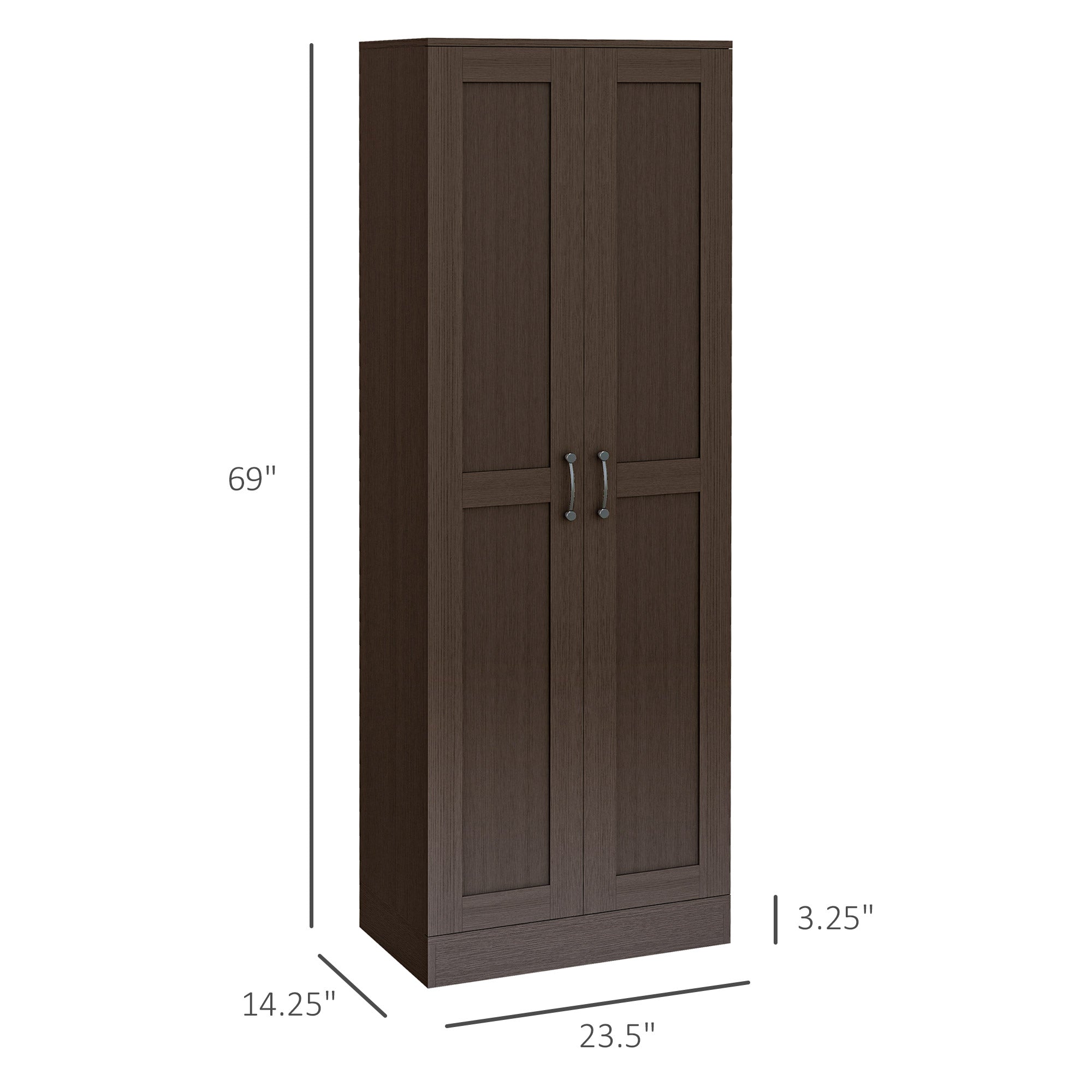 HOMCOM Storage Cabinet w/ Adjustable Shelves, Pantry, Coffee