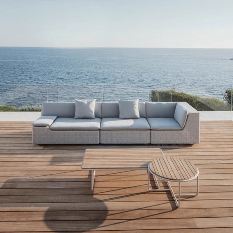 Villa courtyard leisure sofa simple design outdoor waterproof sunscreen hotel homestay rattan recliner furniture combination