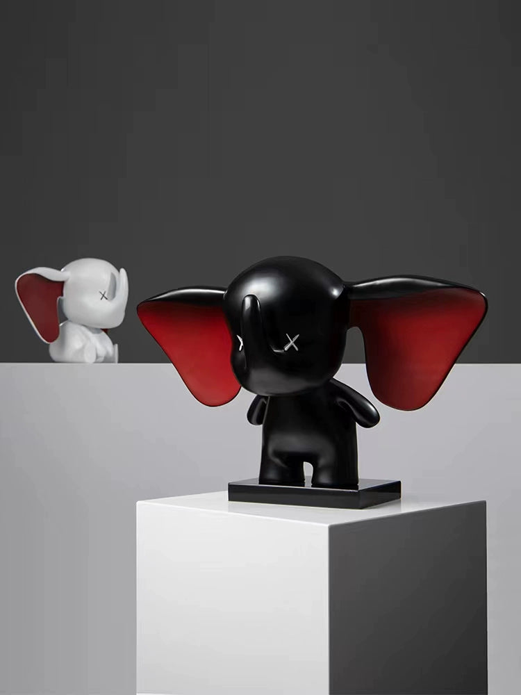 Modern minimalist creative cute Dumbo sculpture ornament model room bedroom living room entrance art ornament