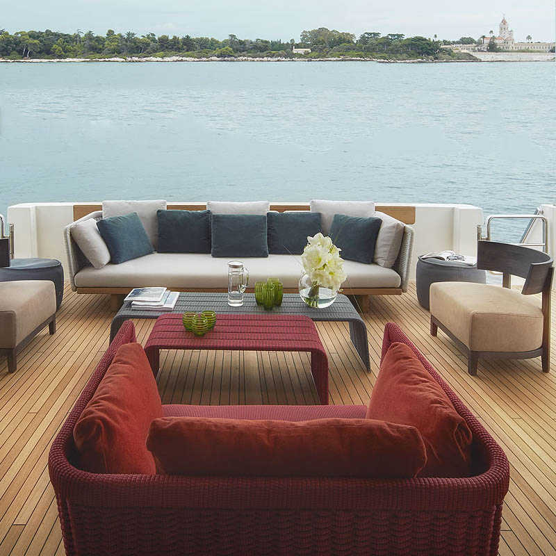Nordic outdoor leisure sofa waterproof sunscreen rattan chair outdoor hotel courtyard garden terrace teak rattan combination