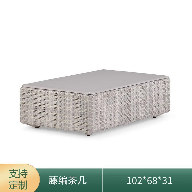 Villa courtyard leisure sofa simple design outdoor waterproof sunscreen hotel homestay rattan recliner furniture combination