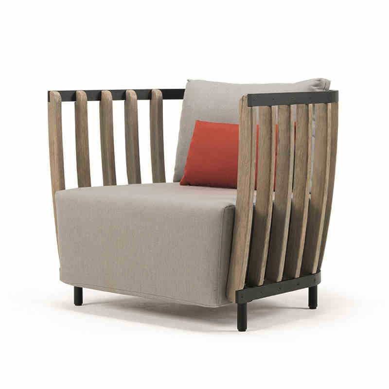 Outdoor sofa teak villa leisure combination rattan chair solid wood coffee table outdoor garden courtyard model furniture