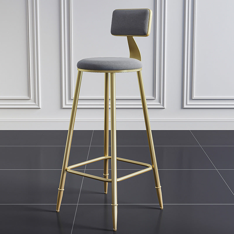 Wrought iron bar chair Modern simple home backrest Bar stool Bar chair High stool Nordic milk tea shop Front desk chair