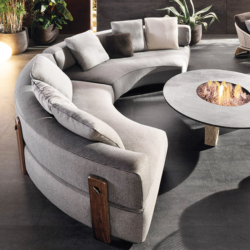 Outdoor courtyard teak sofa hotel outdoor designer garden Nordic homestay manor outdoor sofa combination