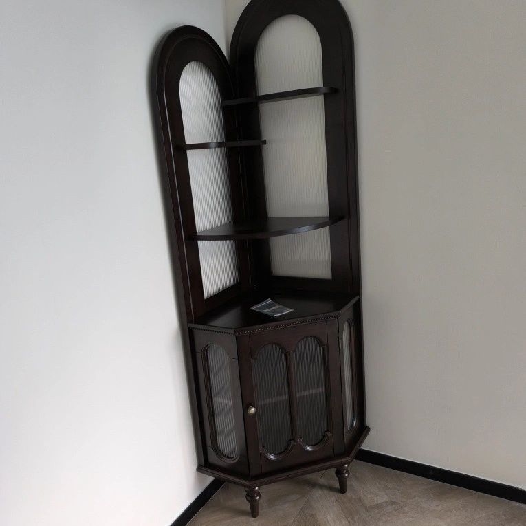 French retro solid wood triangle living room shelf corner bedroom small apartment bookshelf corner corner corner storage